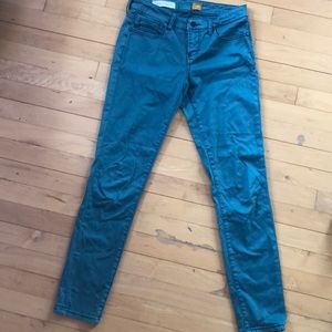 Teal blue Anthropologie slim pants
